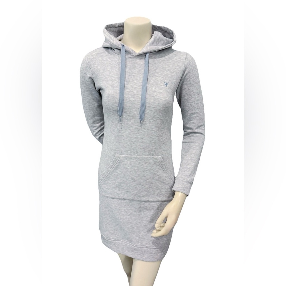 Cotton Natural Gray Hoodie Sweatshirt Dress Size S Made in Peru